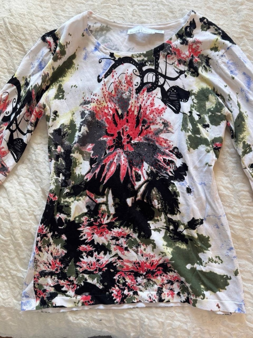Betas Choice Fairy core Floral Long Sleeve Top Size Small
